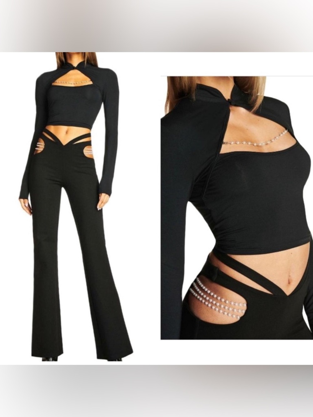 I.AM.GIA Inez Pant in Black (Size M) with Pearl Accent